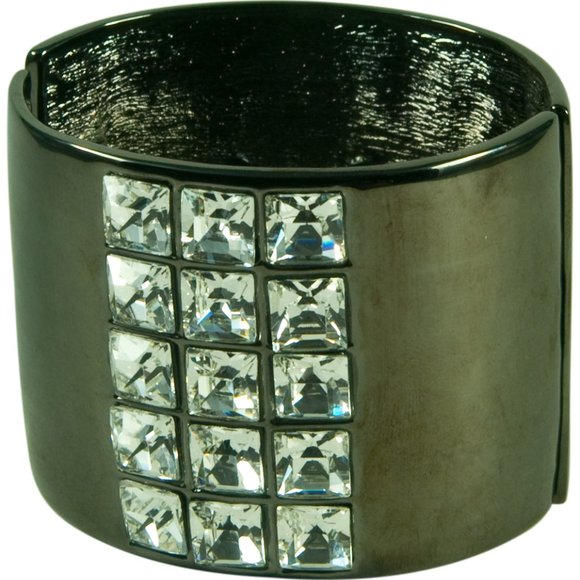 KENNETH JAY LANE-GUN METAL(GRAY) ENAMEL WITH 3 ROW